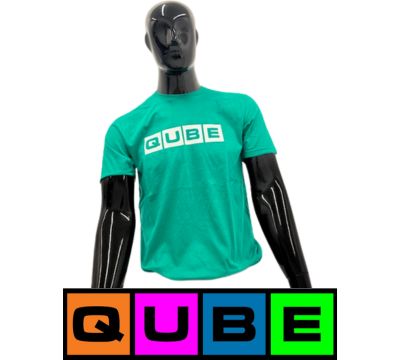 Photograph of product: Qube | Green Shirt | Solid Logo | Medium