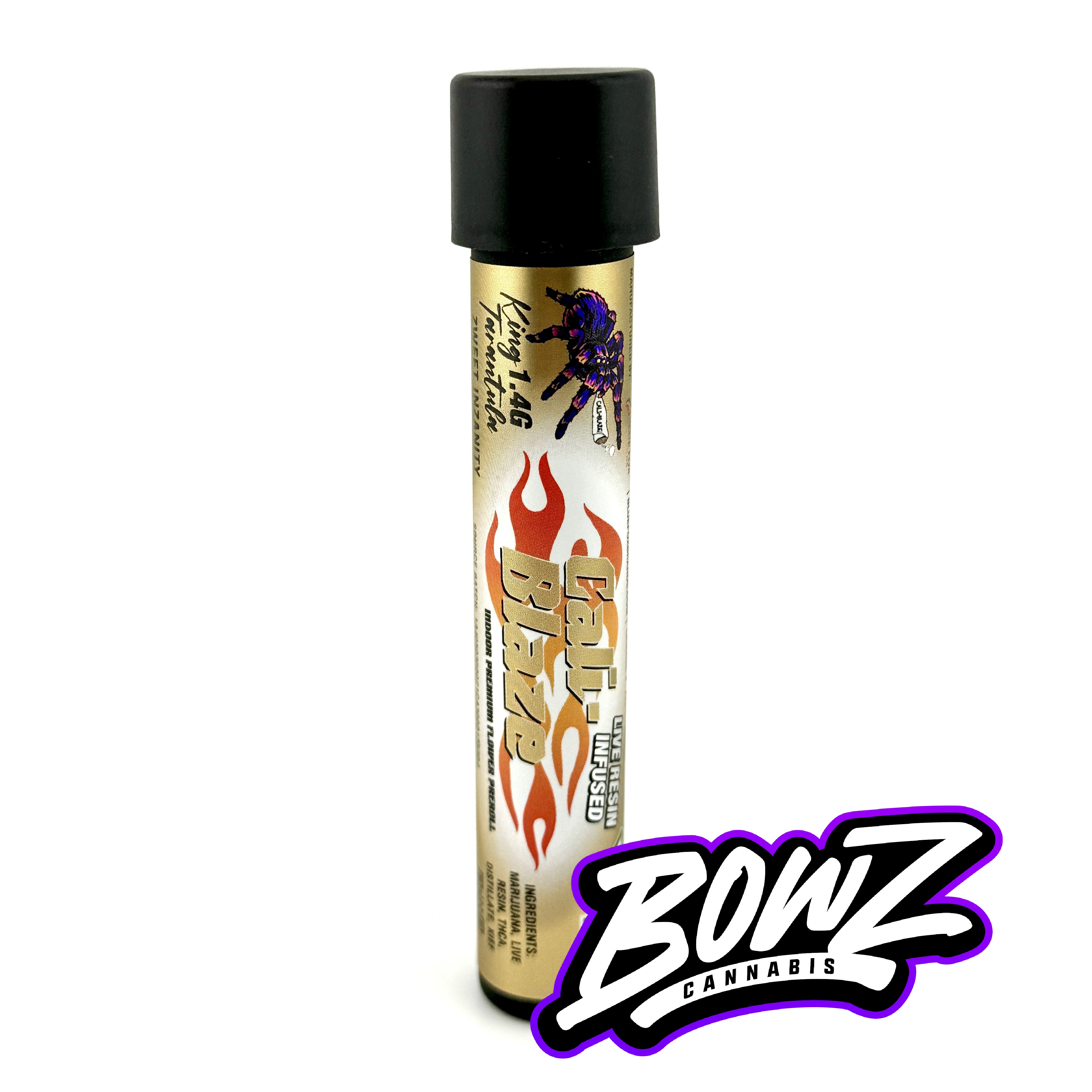 Photograph of product: Cali-Blaze - King Tarantula Infused Preroll - (1.4g) - Hybrid - **SUNDAZE GMO** (2/$20)