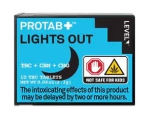 Photograph of product: Level | Protab+ Lights Out | Tablets | 10pk | 100mg