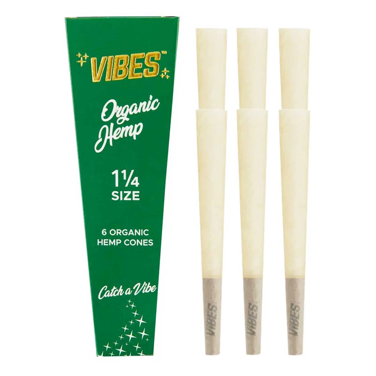 Photograph of product: Vibes Organic Hemp Cones 1.25" - 6ct