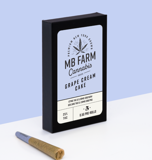 Photograph of Product: MB Farm | Grape Cream Cake Pre-rolls | 5-pack