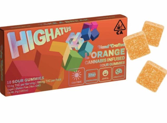 Photograph of product: L'Orange Sour Gummies 100mg - 