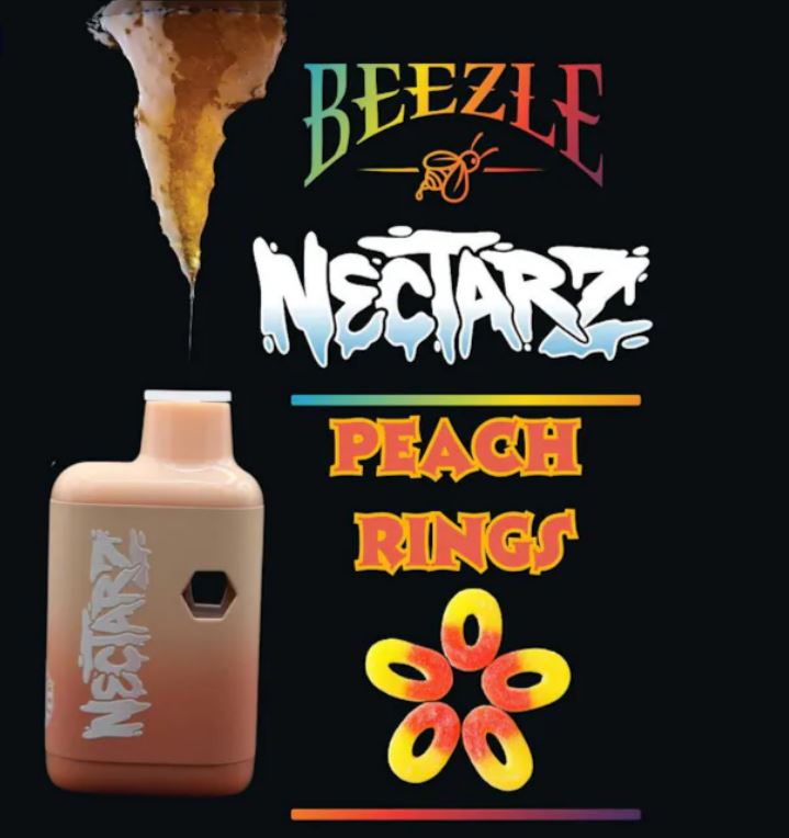 Photograph of Product: Beezle Nectarz Peach Ringz Disposable 1g