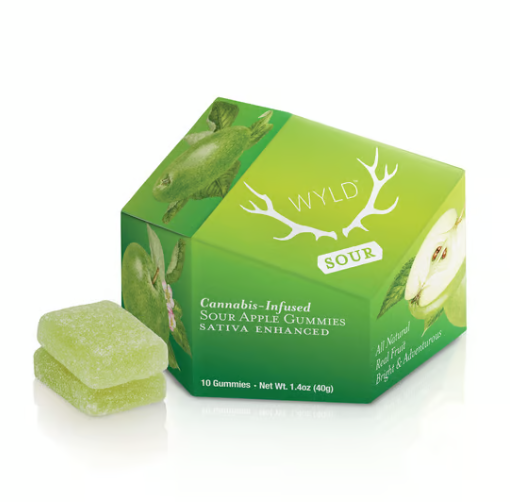 Photograph of product: WYLD | Sour Apple Gummies | 10pk 100mg