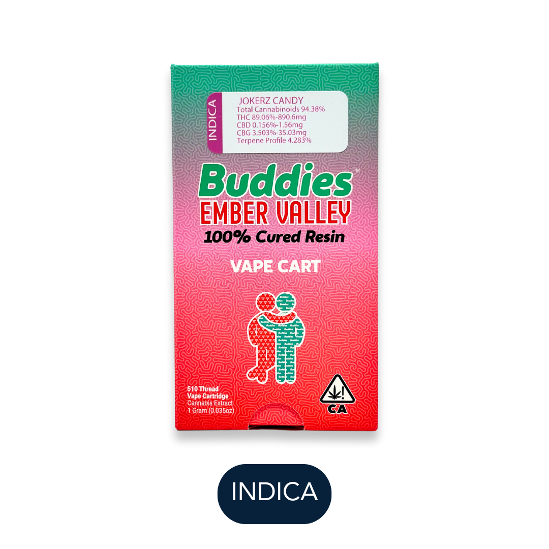 Photograph of product: Buddies - Live Resin - EV Jokerz Candy I - Vape Cart - 1.0g