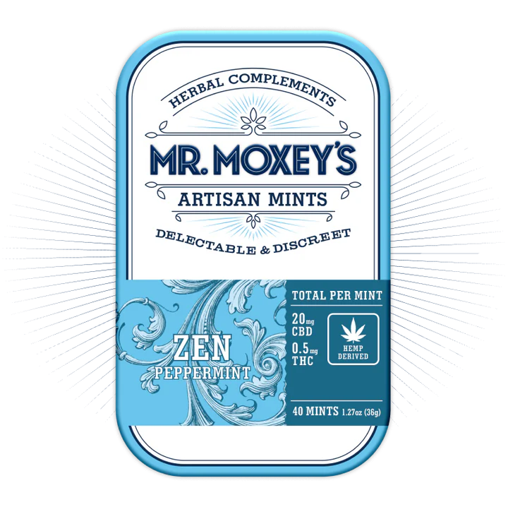 Photograph of product: Mints - Zen Mints 25:1 - 500mg CBD / 20mg TH-oui - 20 Servings
