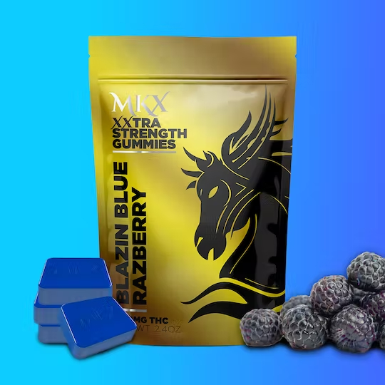 Photograph of product: MKX Blazin Blue Razberry Gummies | 200mg
