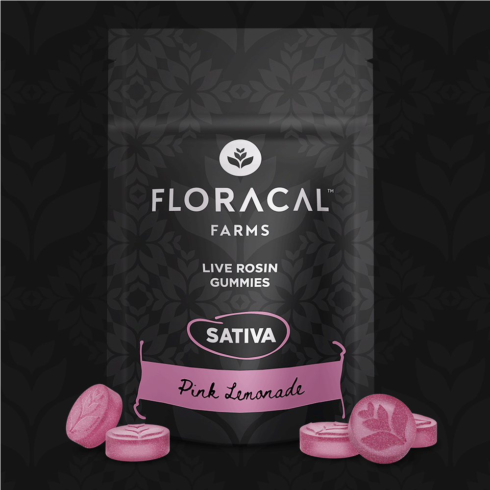 Photograph of product: FloraCal - Live Rosin Gummies Pink Lemonade 10pk - 100mg
