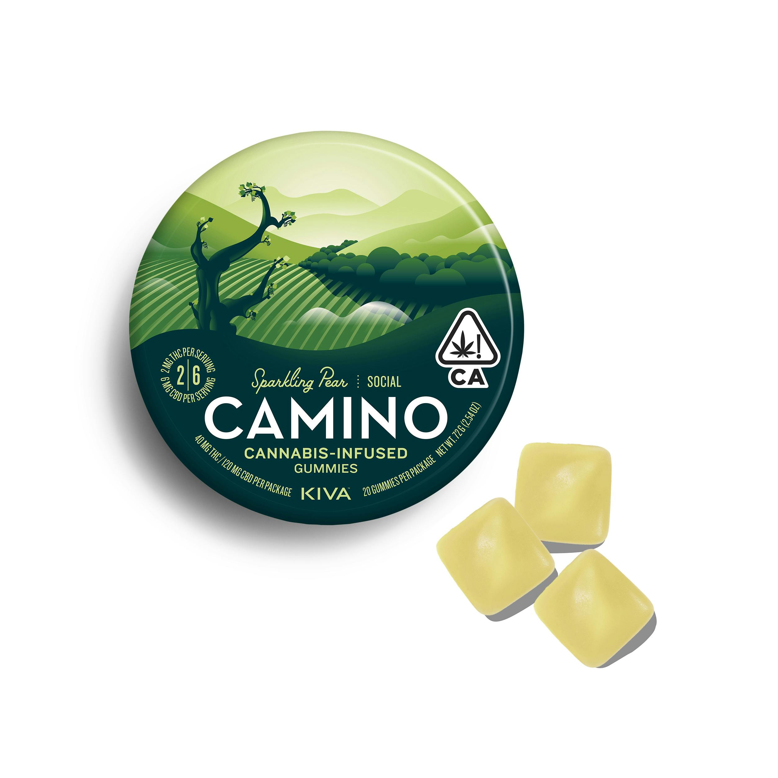 Photograph of Product: CAMINO - EDIBLE (GUMMIES) - - SPARKLING PEAR CBD 1:3