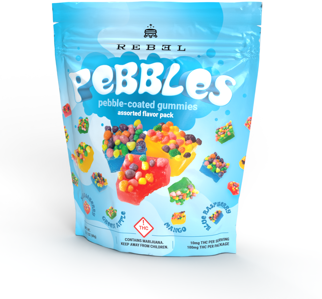 Photograph of product: Pebbles Gummies 100mg (10pck)