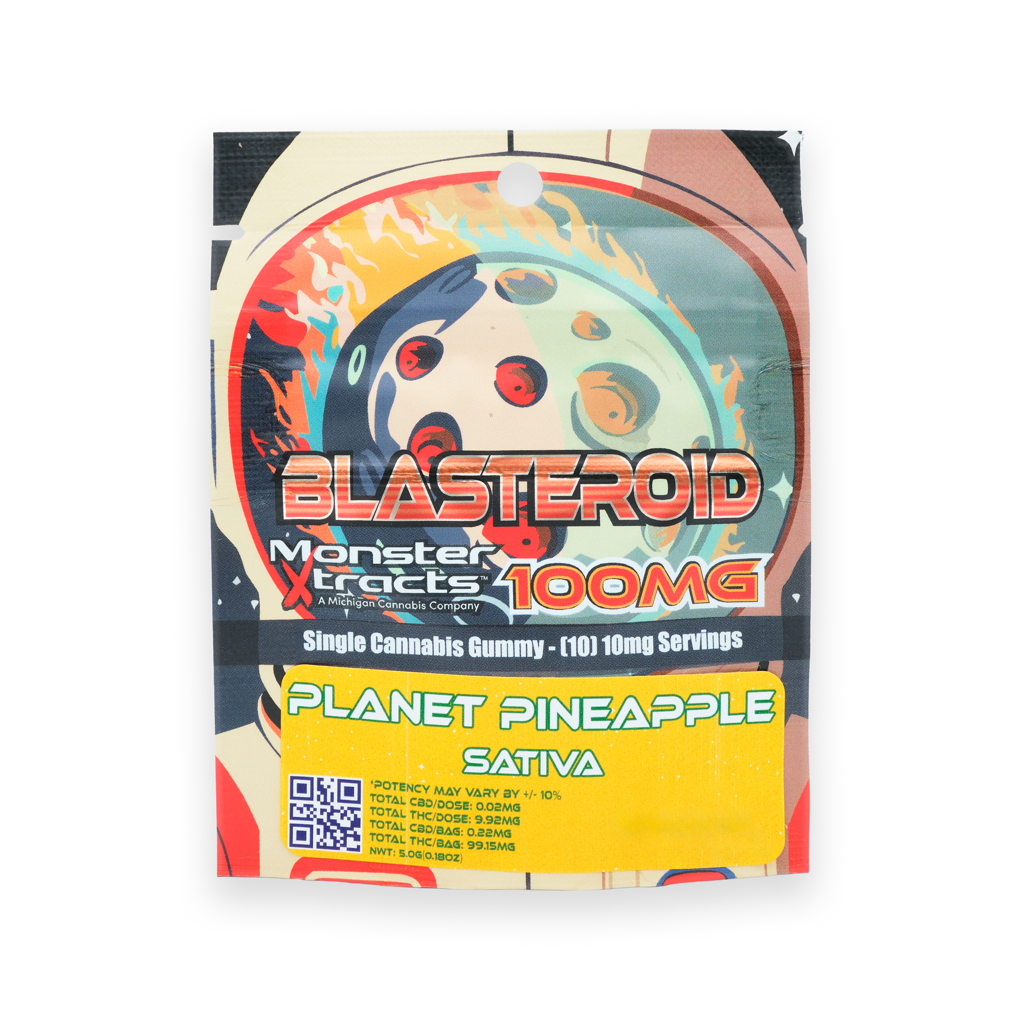 Photograph of product: Planet Pineapple Blasteroid | 100MG Gummy