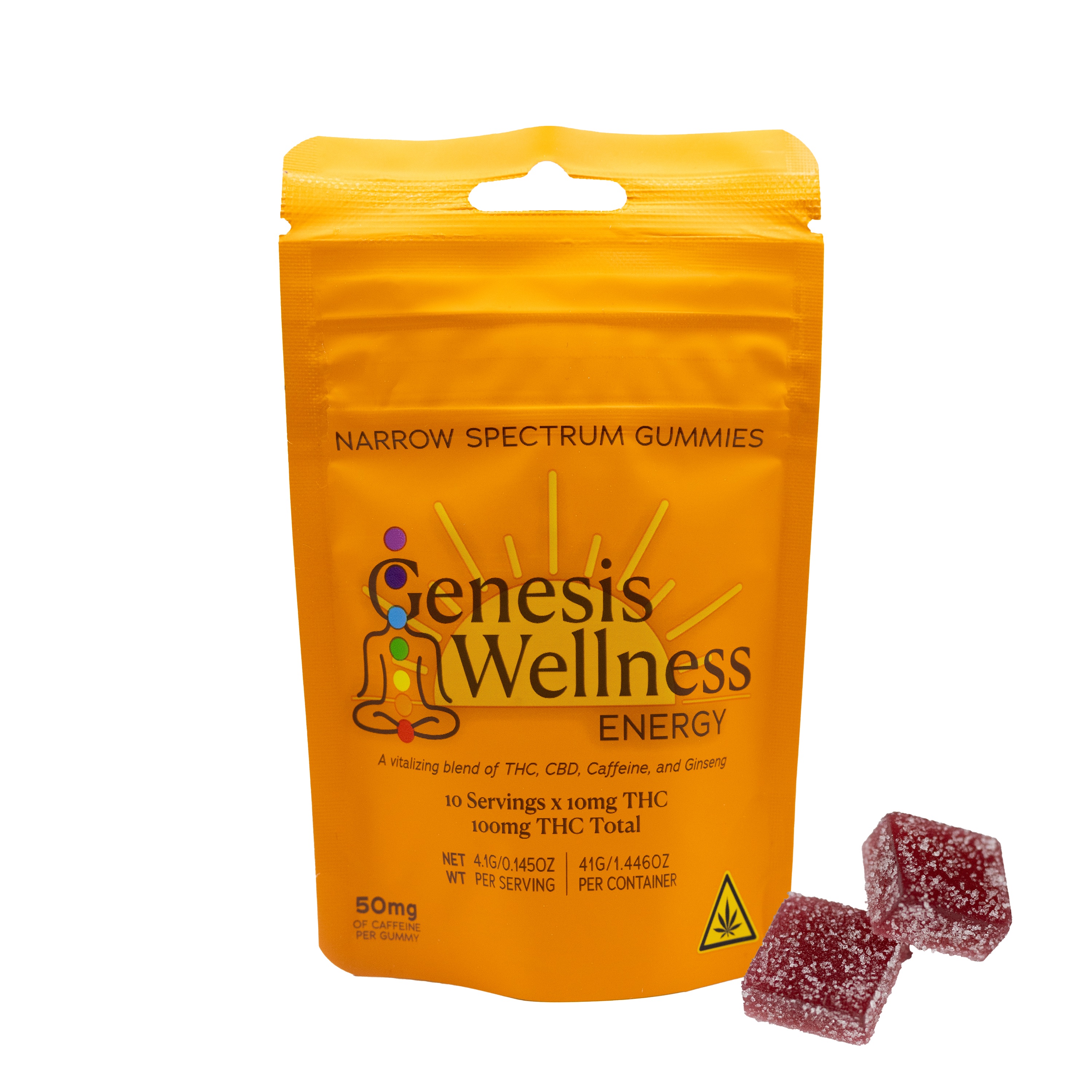 Photograph of product: Genesis Wellness Edible Energy Gummies Wild Cherry 10pk