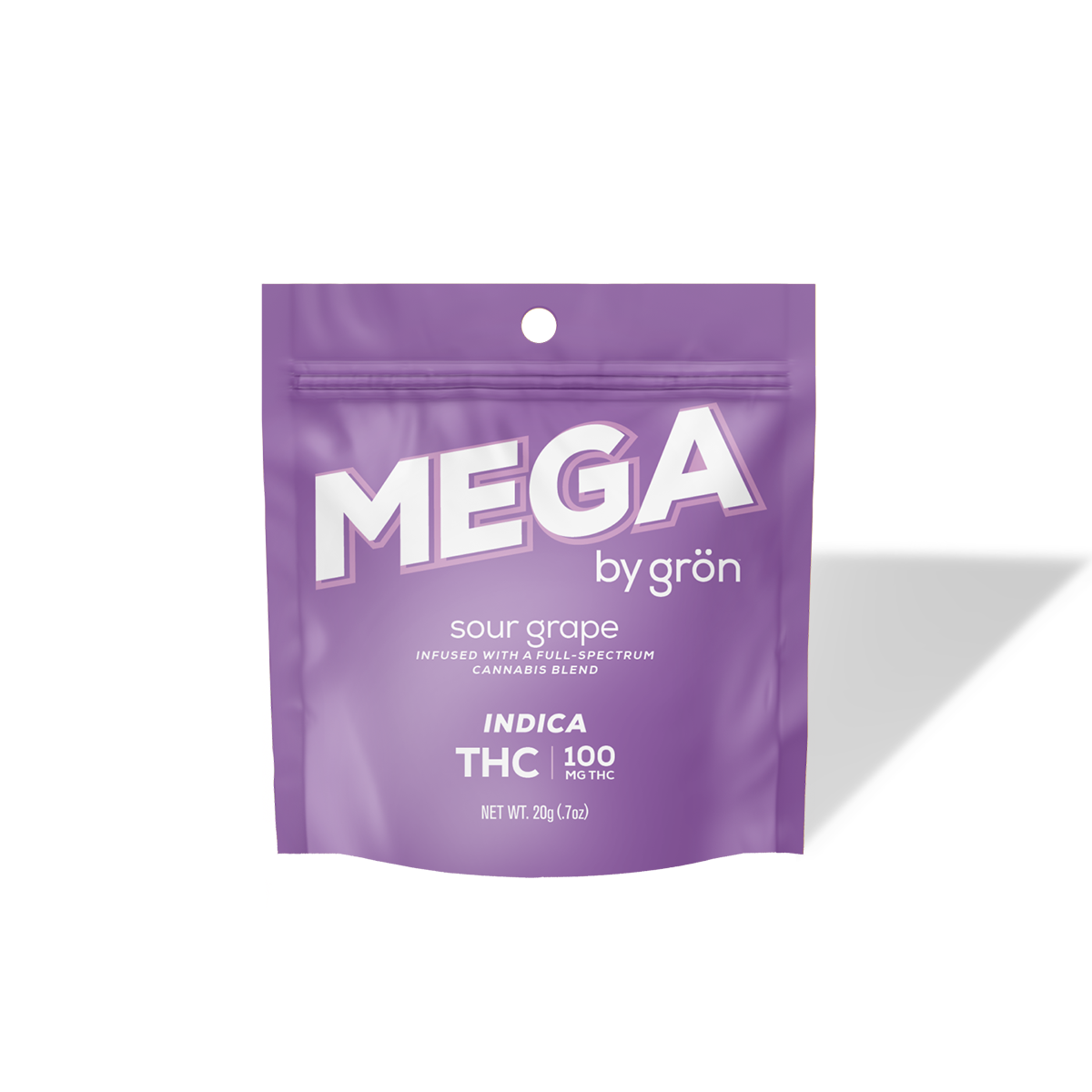 Photograph of product: Grn Pearls 100mg- Sour Grape MEGA