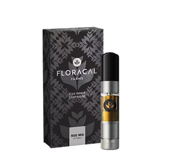 Photograph of product: FloraCal Grape Gas Live Rosin Vape Cartridge 500mg