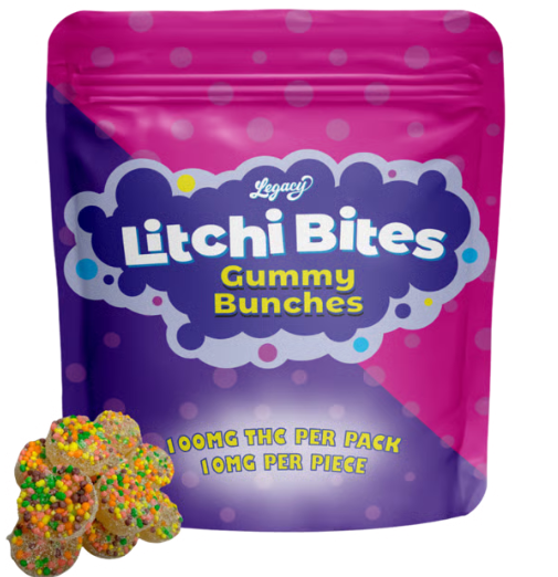 Photograph of product: Edible* - Legacy - Litchi Bites (H) - 100mg (10pk)