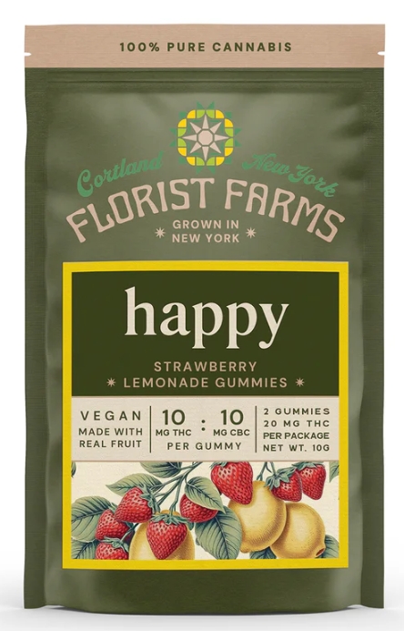 Photograph of product: Florist Farms - Happy (TH-oui:CBC) - Strawberry Lemonade - 2ct Gummies