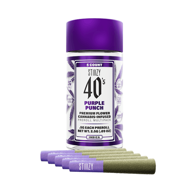 Photograph of product: Purple Punch 40's 5pk Infused Pre-roll (2.5g) - 