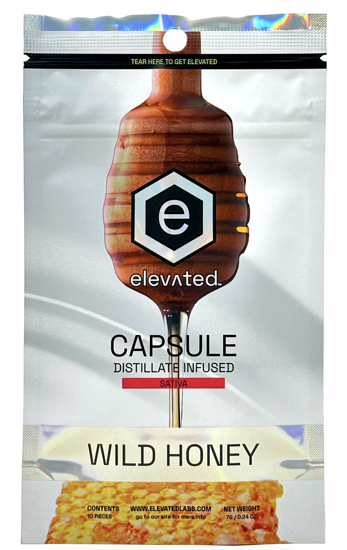 Photograph of product: Elevated -  Honey Capsules Oui'd - 100mg - 10mg x 10