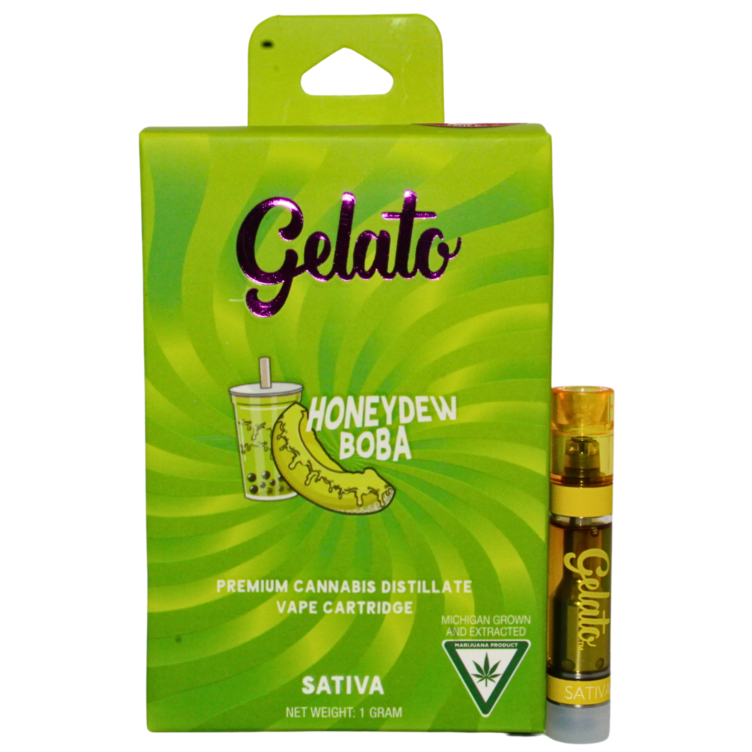Photograph of product: GELATO HONEYDEW BOBA VAPE CART REC