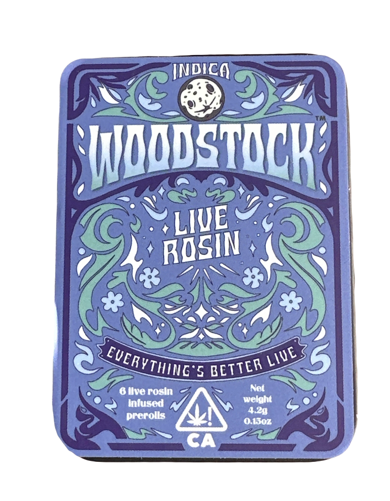 Photograph of product: Glazed Donut (I) Live Rosin INFUSED PREROLLS 6pk - Woodstock Heritage Strains