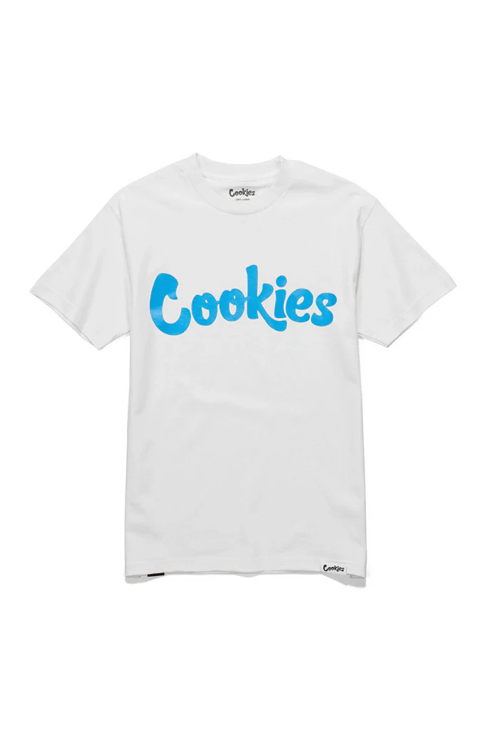 Photograph of product: Original Mint Logo Tee - White/Cookies Blue