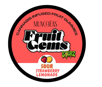 Photograph of product: Gummies - Sour Strawberry Lemonade Fruit Gems - 100mg