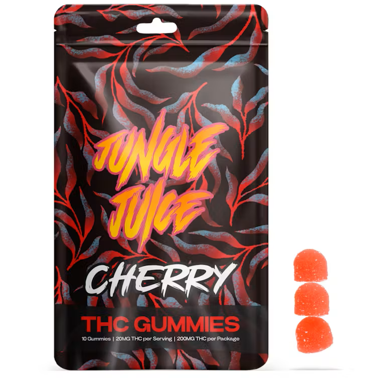 Photograph of product: Jungle Juice Cherry Gummies 200mg Rec