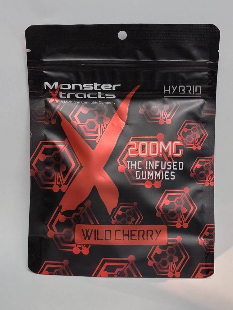 Photograph of product: MonsterX | 200mg TH-oui Gummies | Wild Cherry (Hybrid)