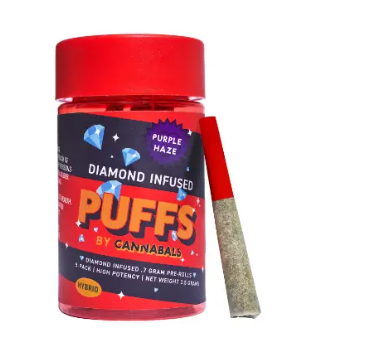 Photograph of Product: Cannabals| Purple Haze Diamond Infused | Preroll 7 Pack