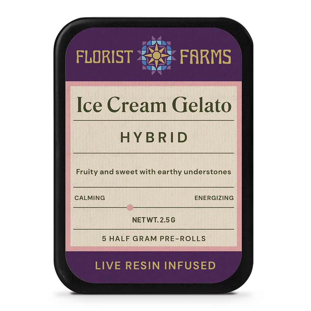 Photograph of product: Florist Farms Live Resin Infused Pre-rolls /5pk - Ice Cream Gelato