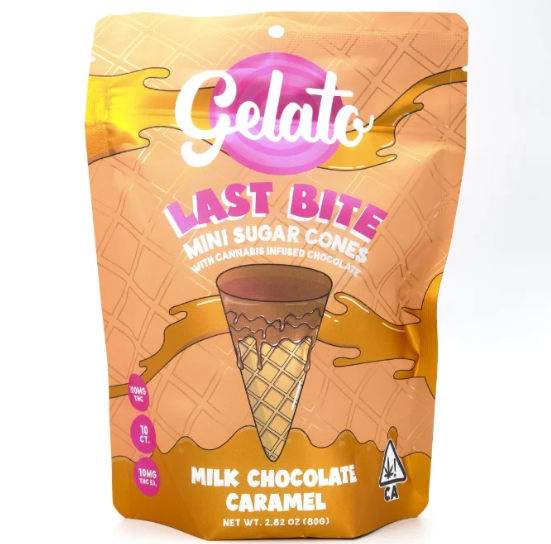 Photograph of product: MILK CHOCOLATE CARAMEL 100MG SUGAR CONES
