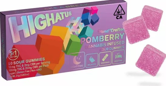Photograph of product: Pomberry [I] - 100MG 5:1 CBN Sour Gummies 10PK