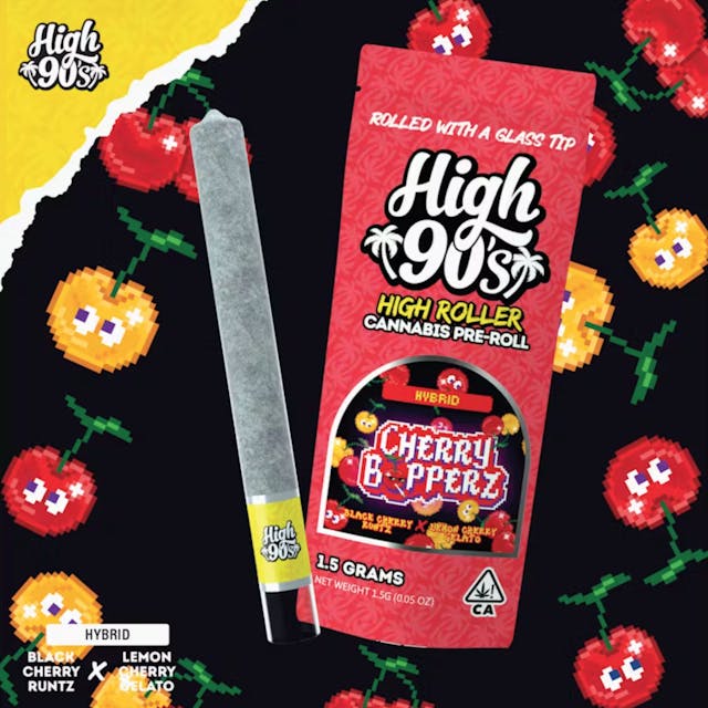 Photograph of product: H90 - Cherry Bopperz 1.5g Preroll - 