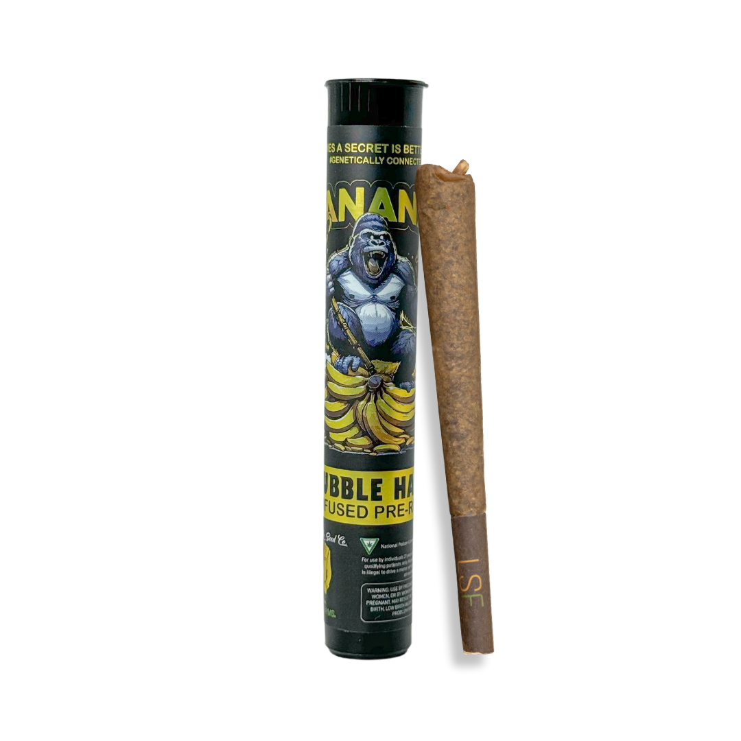 Photograph of product: Bananza #19 Bubble au chocolat Infused Preroll 1g