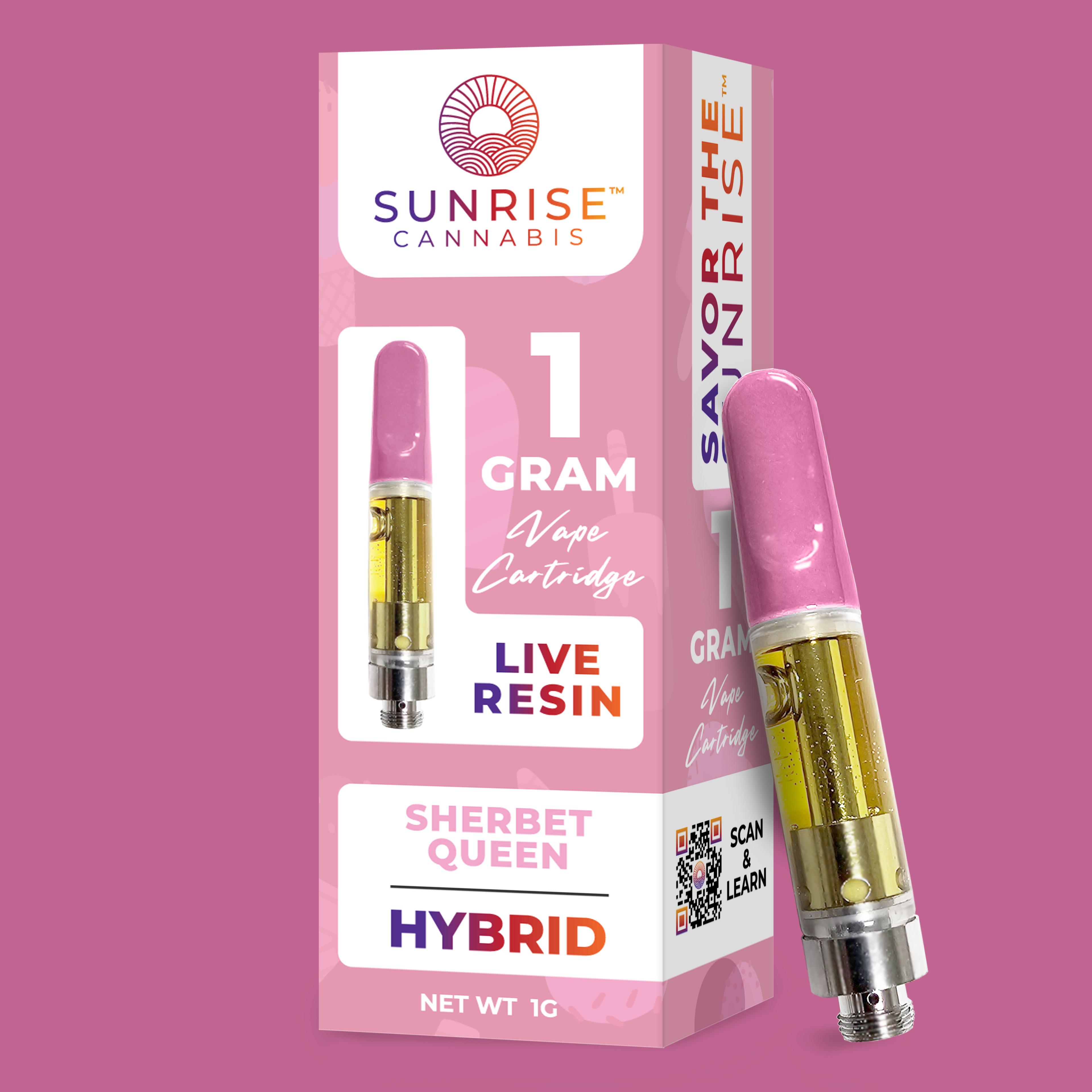 Photograph of product: Sunrise | Sherbet Queen Hybrid Live Resin Cart | 1g