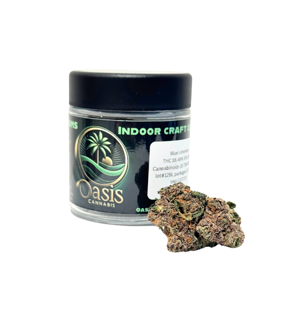 Photograph of product: Oasis Oui'd | Blue Limonene | Flower | Oui'd-Hybrid - 3.5g