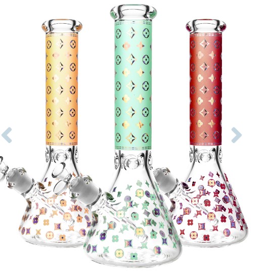 Photograph of product: Designer Floral Diamond Water Pipe - 14"