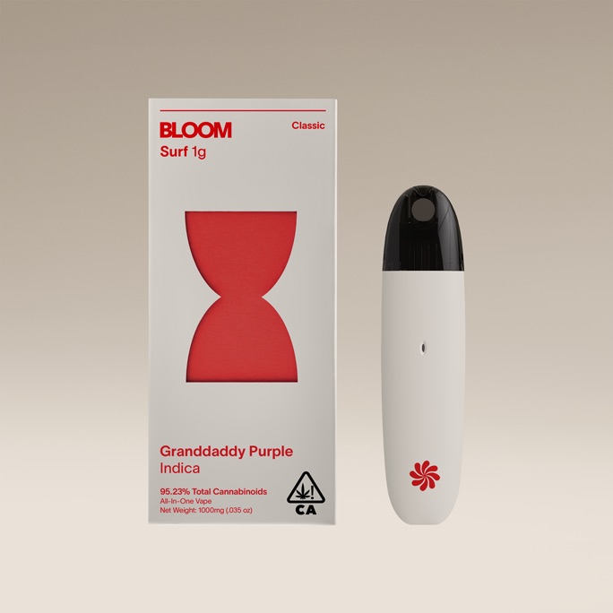 Photograph of product: Bloom | Disposable Classic Surf | Grandaddy Purple (I) | 1g