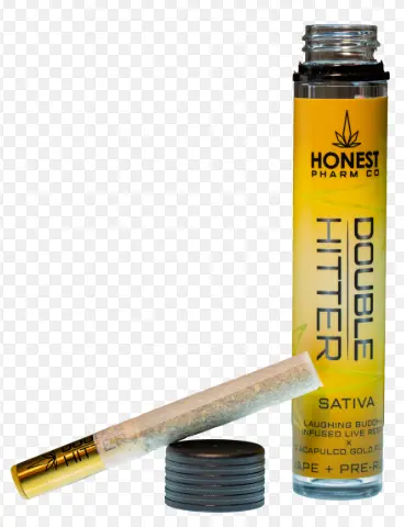 Photograph of product: Honest Pharm | Infused Live Resin Pre Roll | Laughing Budda x Acapulco Gold