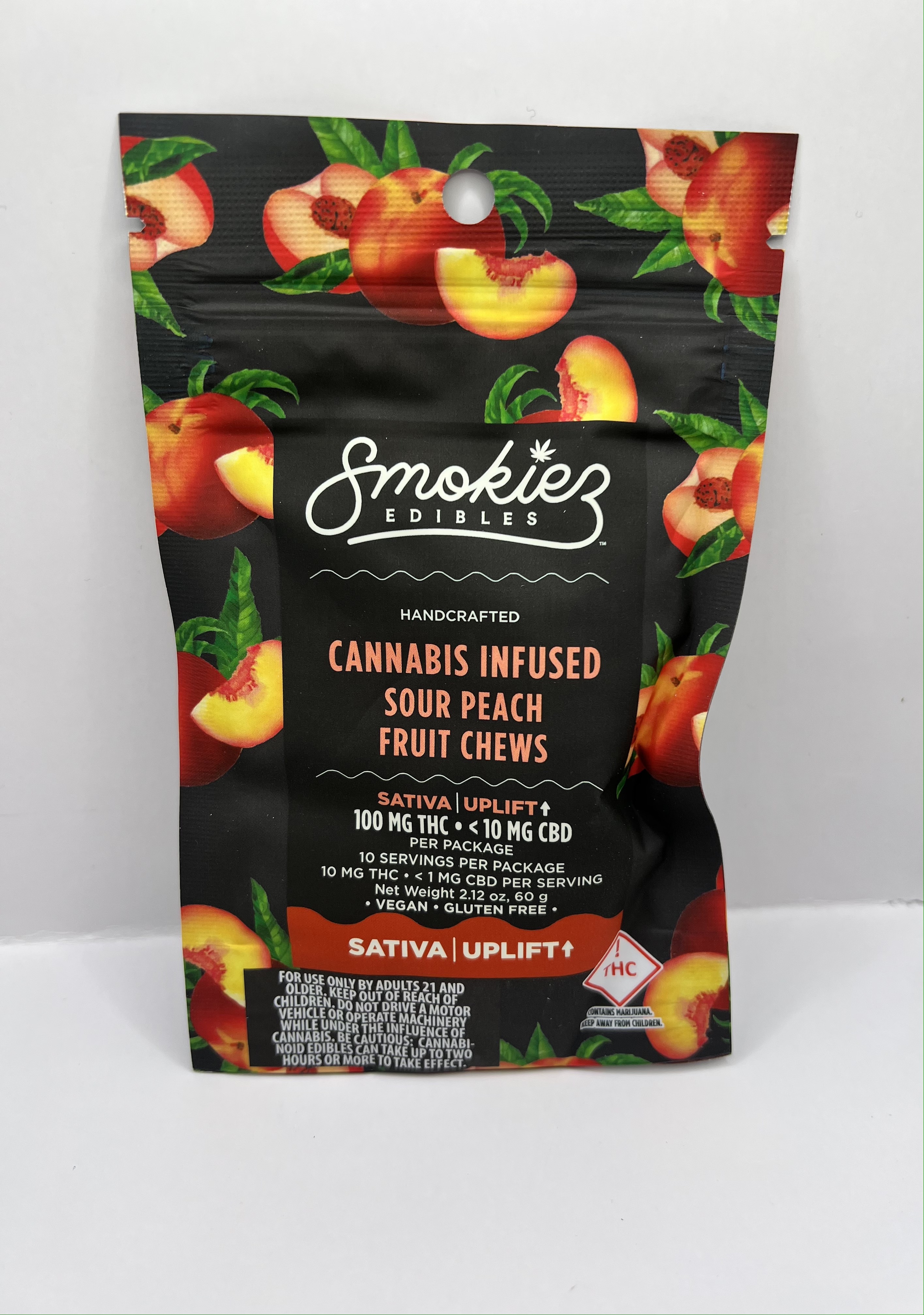 Photograph of product: Smokiez - Sour Peach - 100mg - 20