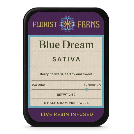 Photograph of product: Florist Farms | Blue Dream Infused Pre-Roll 5pk | Oui'd