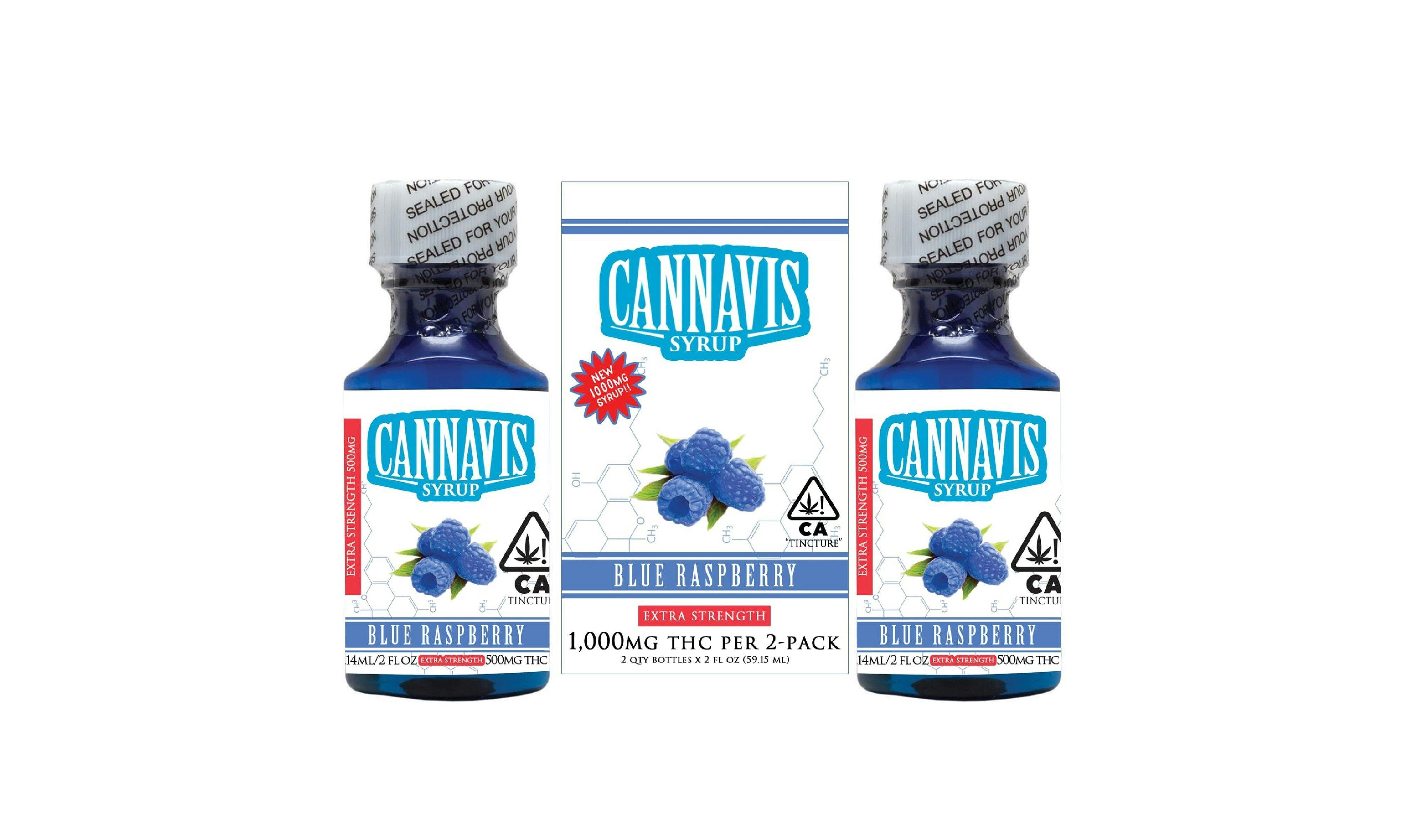 Photograph of product: Cannavis Syrup 2pk Blue Raspberry 1000mg