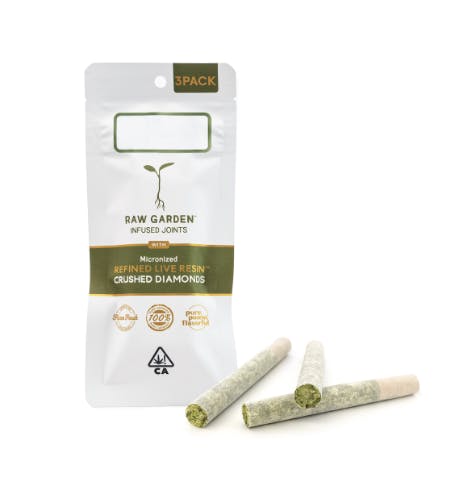 Photograph of product: Lemon Juice Jones Crushed Diamond Infused Joints 3pk - Sales Floor