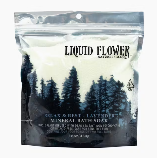 Photograph of product: Relax & Rest Lavender | Extra Strength Mineral Bath Soak | Liquid Flower