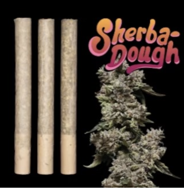 Photograph of product: Sherbadough - Pre-Roll Cannons 3pk - Nimbus