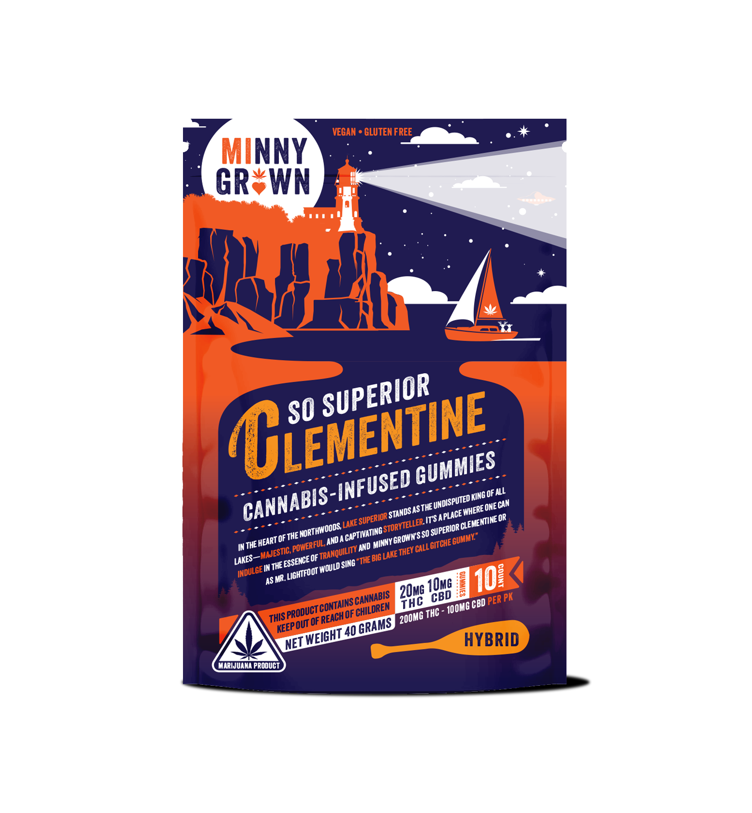 Photograph of product: Minny Grown So Superior Clementine 10pk (TH-oui/CBD) 200mg