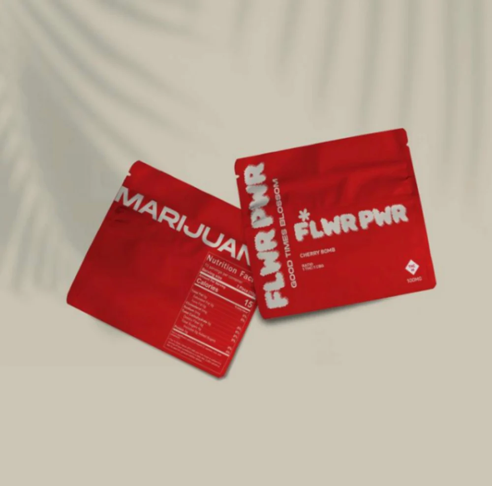 Photograph of product: FLWR PWR - 1:1 TH-oui:CBG CHERRY BOMB 10PK 500MG HYBRID