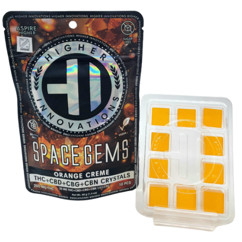 Photograph of Product: Higher Innovations Orange Creme Space Gems 200mg THC : 200mg CBD : 200mg CBG : 200mg CBN