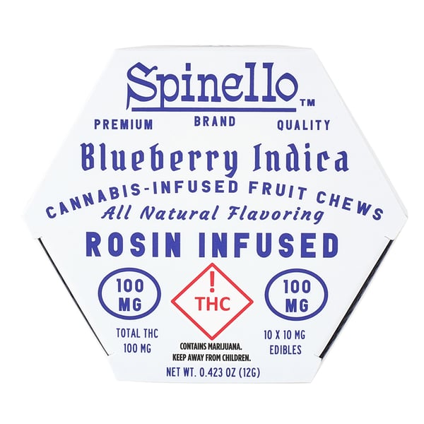 Photograph of product: Spinello: Blueberry Oui'd Rosin Infused Fruit Chews 100mg