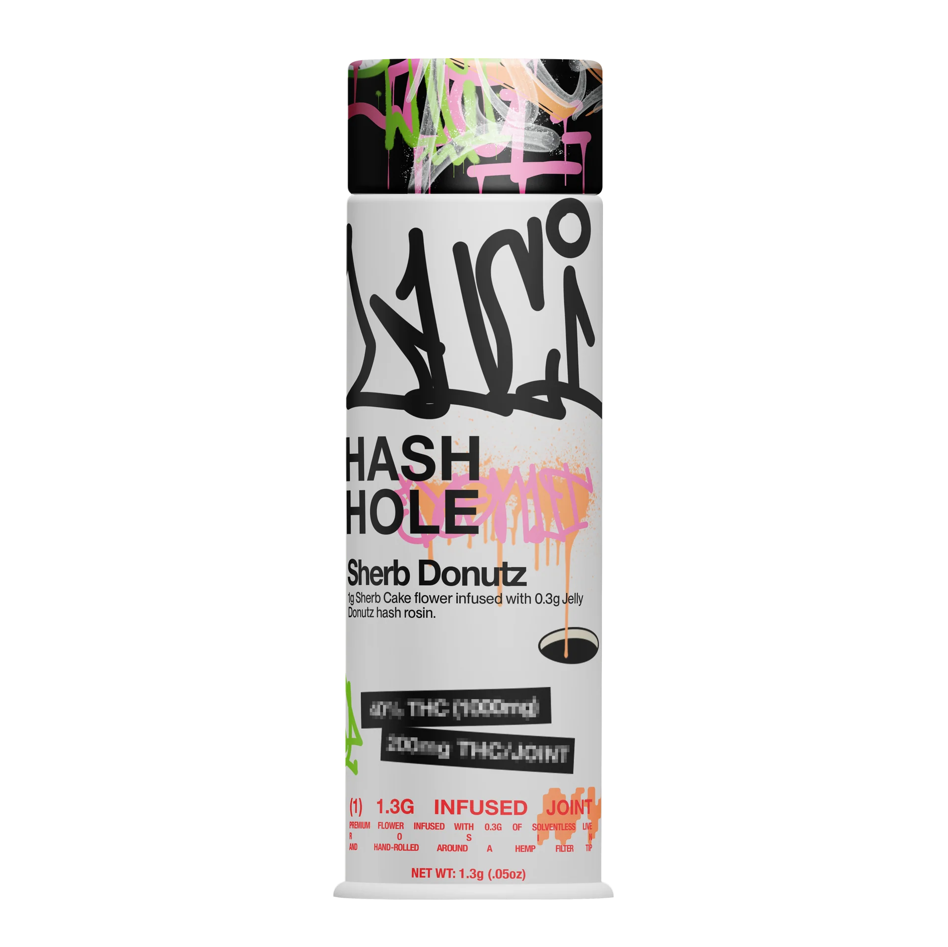 Photograph of Product: Hash Hole: Hash Rosin Infused Pre-Roll 1.3g - Sherb Donutz